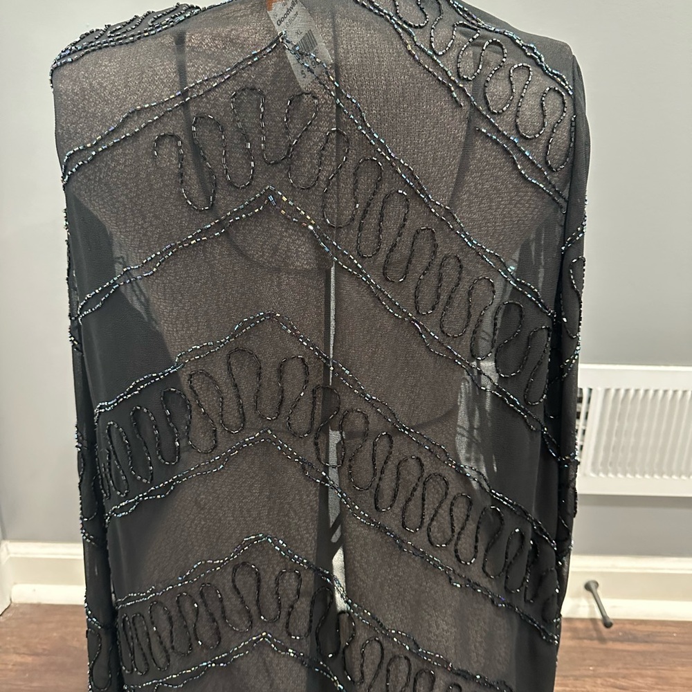 Signature Black Beaded Shawl
